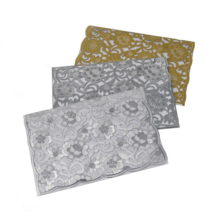 Rectangular Laser Cut Floral Imprint Blank Invitations, 7-1/4 Inch, 8-Piece, Rose Gold