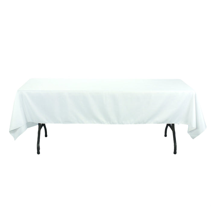 Rectangular Polyester Tablecloth, 60-Inch by 126-Inch, White