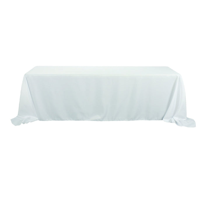 Rectangular Polyester Tablecloth, 90-Inch by 132-Inch, White