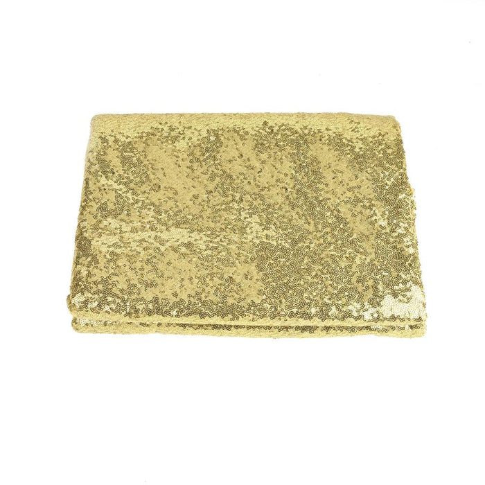 Round Sequin Tablecloth Cover, Gold, 118-Inch