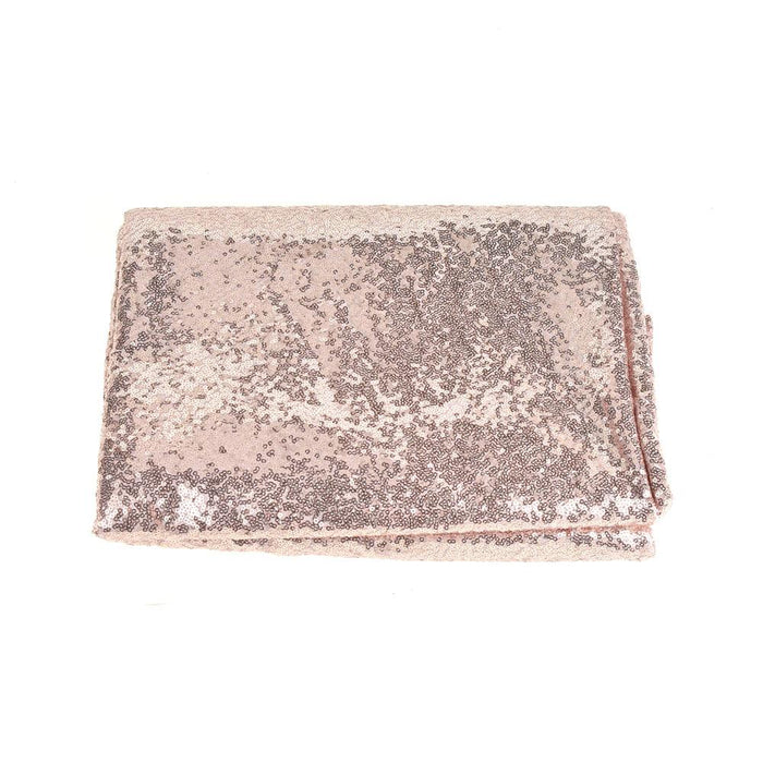 Round Sequin Tablecloth Cover, Rose Gold, 108-Inch