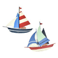 Seafaring Sailboats Christmas Ornaments, 5-1/4-Inch, 2-Piece