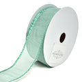 Sheer Electra Wired Christmas Ribbon, Aqua, 1-1/2-Inch, 10-Yard
