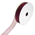 Sheer Nylon Organdy Ribbon, 5/8-Inch, 25-Yard, Burgundy