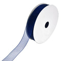 Sheer Nylon Organdy Ribbon, 5/8-Inch, 25-Yard, Navy