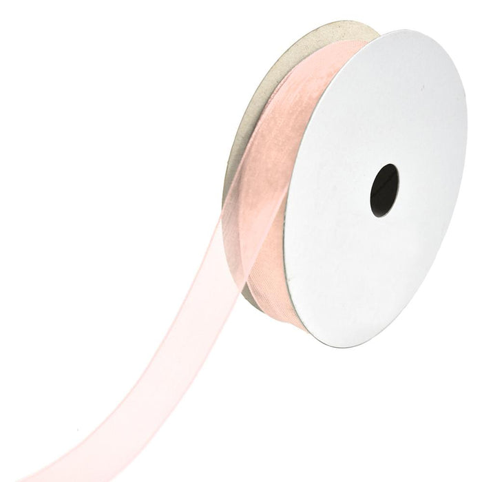 Sheer Nylon Organdy Ribbon, 5/8-Inch, 25-Yard, Peach