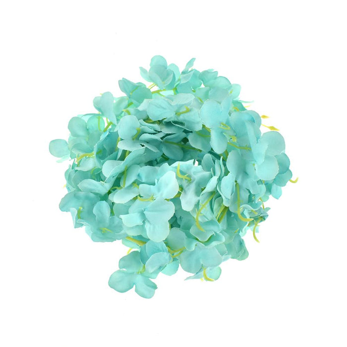 Silk Hydrangea Garland, 80-Inch, Aqua