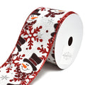 Snowman and Snowflake Wired Christmas Ribbon, 2-1/2-Inch, 10-Yard