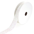 Sparkling Velvet Glitter Ribbon, 5/8-Inch, 3-Yard, White