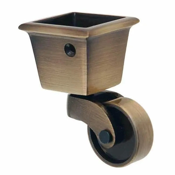 Square Antique Cup Casters, 1-1/4" Wheel - paxton hardware ltd