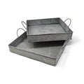Square Galvanized Metal Display Trays, 2-Piece