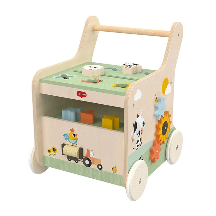 TINY LOVE FARMERS FUNDAY PUSH & PLAY WOODEN WALKER