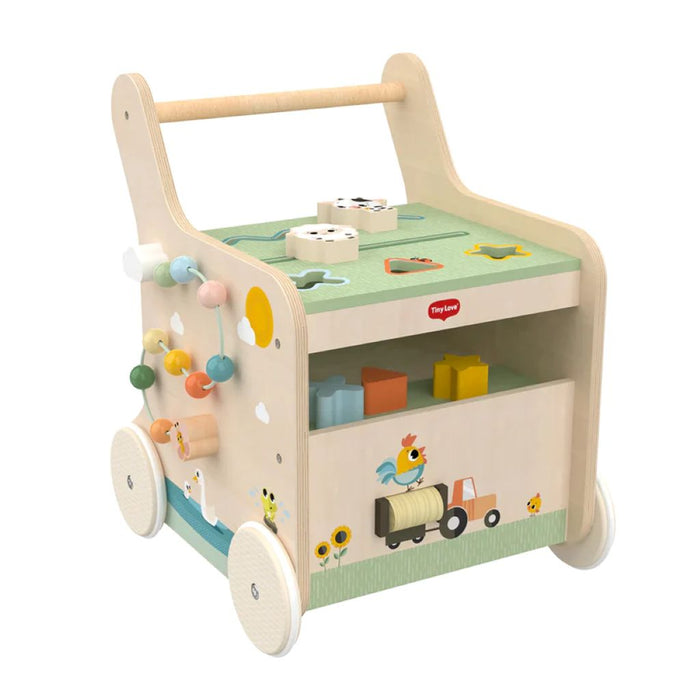 TINY LOVE FARMERS FUNDAY PUSH & PLAY WOODEN WALKER