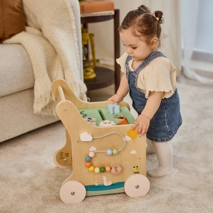 TINY LOVE FARMERS FUNDAY PUSH & PLAY WOODEN WALKER