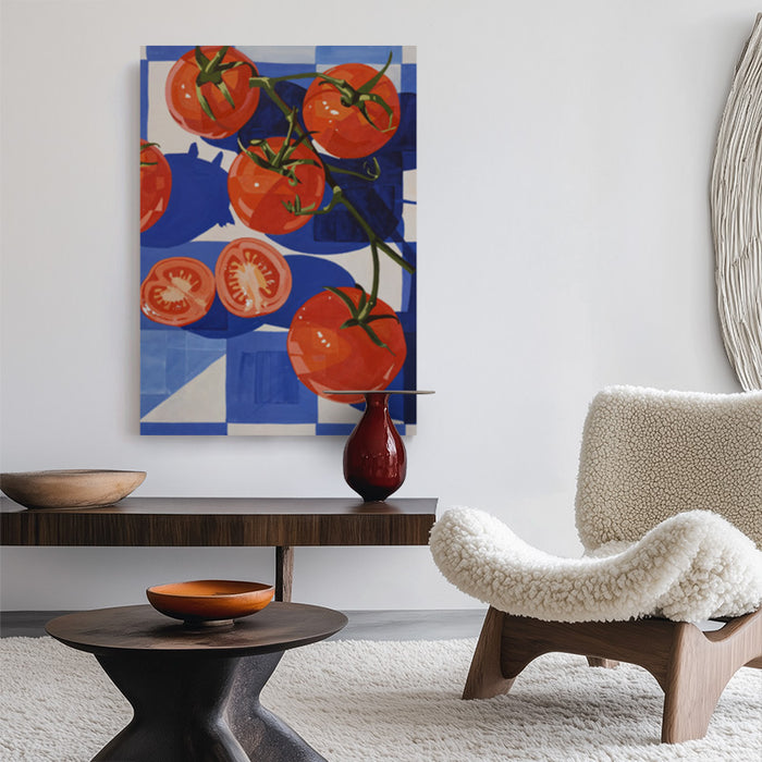 Tomatoes In Blue Canvas
