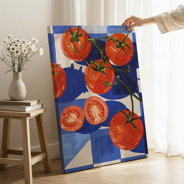 Tomatoes In Blue Canvas