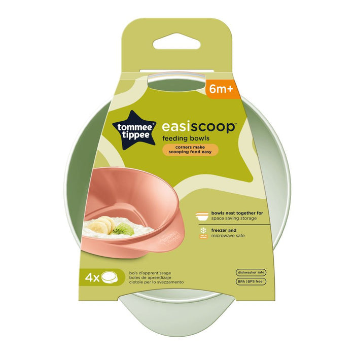 TOMMEE TIPPEE EASY SCOOP FEEDING BOWLS- 4 PACK