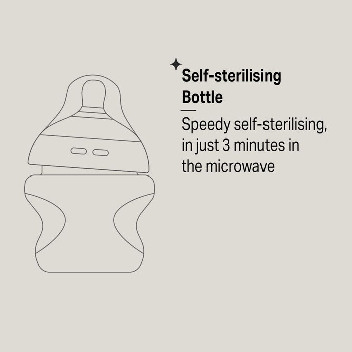 TOMMEE TIPPEE NATURAL START 150ML SELF-STERILISING BOTTLES- 2 PACK