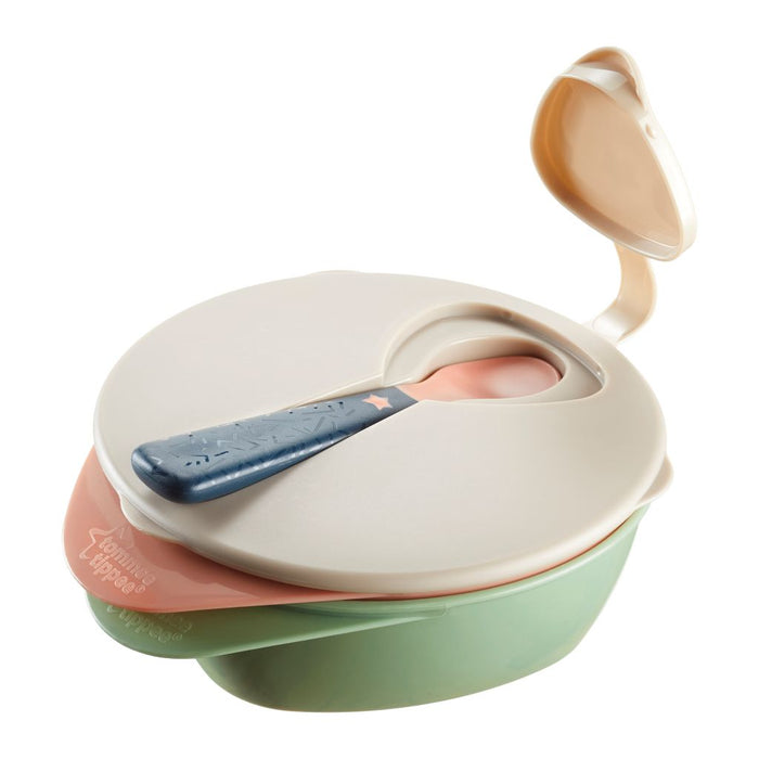 TOMMEE TIPPEE TRAVEL FEEDING BOWLS WITH LID & SPOON