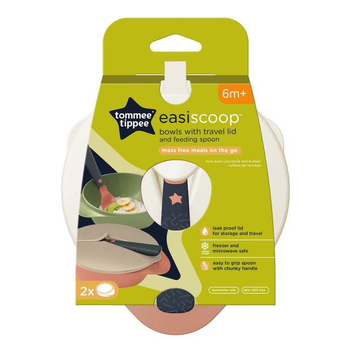 TOMMEE TIPPEE TRAVEL FEEDING BOWLS WITH LID & SPOON