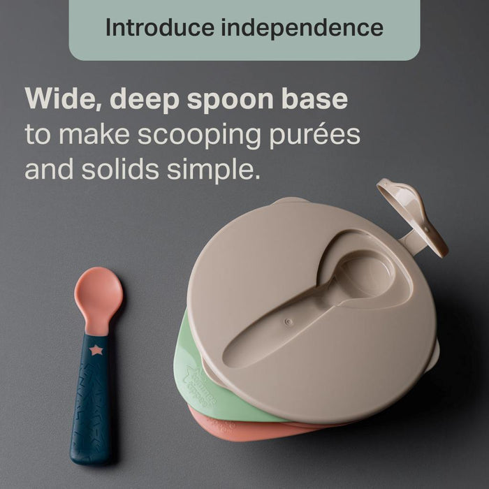 TOMMEE TIPPEE TRAVEL FEEDING BOWLS WITH LID & SPOON