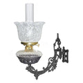 Wall Mounted Oil Lamp, Clear - Frosted Shade - paxton hardware ltd