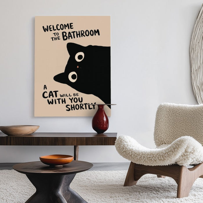 Welcome To The Bathroom Canvas — Canvas Vertical #02