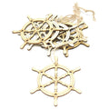 Wooden Laser Cut Nautical Wheel, Natural, 3-Inch, 6-Count