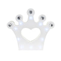 Wooden LED Marquee Crown, White, 10-Inch